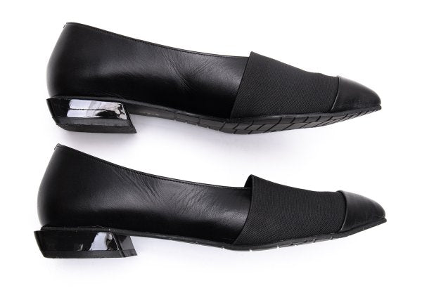 ISSEY MIYAKE Panel Design Leather Sneakers Black Size 23CM