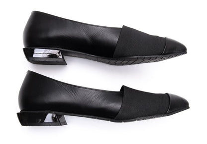 ISSEY MIYAKE Panel Design Leather Sneakers Black Size 23CM