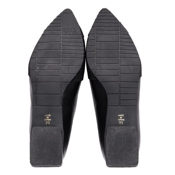 ISSEY MIYAKE Panel Design Leather Sneakers Black Size 23CM