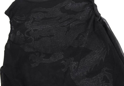 VIVIENNETAM Glitter Dragon Print Top Black