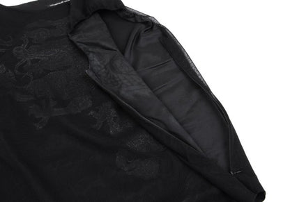 VIVIENNETAM Glitter Dragon Print Top Black
