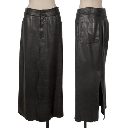 Yohji Yamamoto FEMME Cow Leather Back Skirt Black Size 1