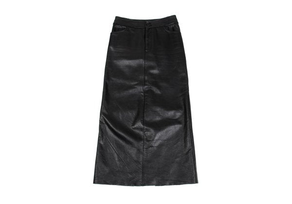 Yohji Yamamoto FEMME Cow Leather Back Skirt Black Size 1