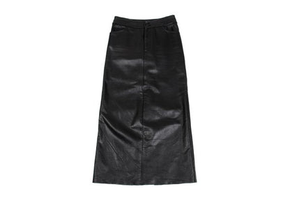 Yohji Yamamoto FEMME Cow Leather Back Skirt Black Size 1