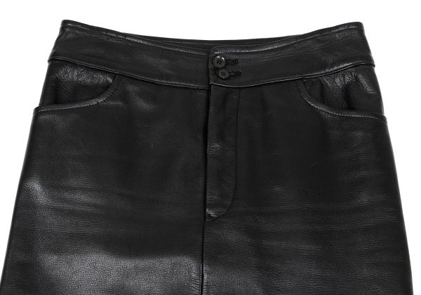 Yohji Yamamoto FEMME Cow Leather Back Skirt Black Size 1