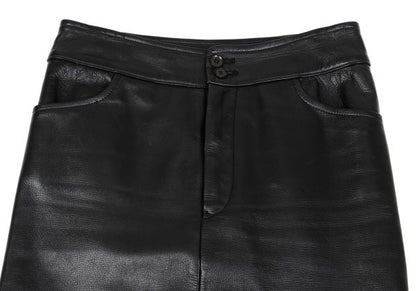 Yohji Yamamoto FEMME Cow Leather Back Skirt Black Size 1