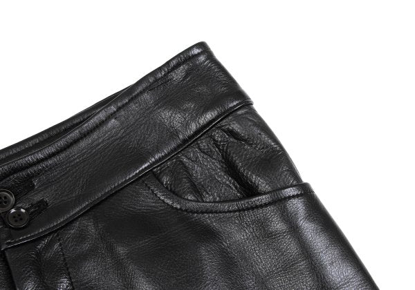 Yohji Yamamoto FEMME Cow Leather Back Skirt Black Size 1