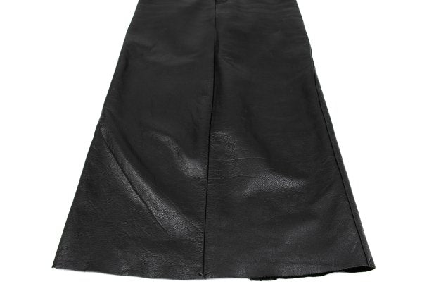 Yohji Yamamoto FEMME Cow Leather Back Skirt Black Size 1