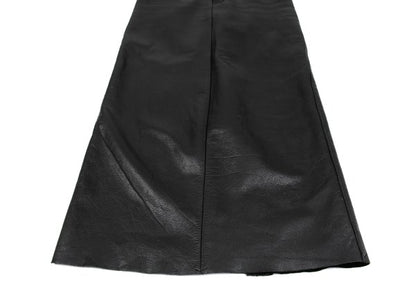 Yohji Yamamoto FEMME Cow Leather Back Skirt Black Size 1