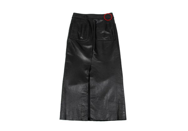 Yohji Yamamoto FEMME Cow Leather Back Skirt Black Size 1