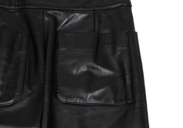Yohji Yamamoto FEMME Cow Leather Back Skirt Black Size 1