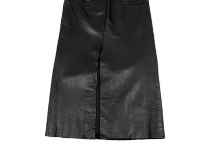Yohji Yamamoto FEMME Cow Leather Back Skirt Black Size 1