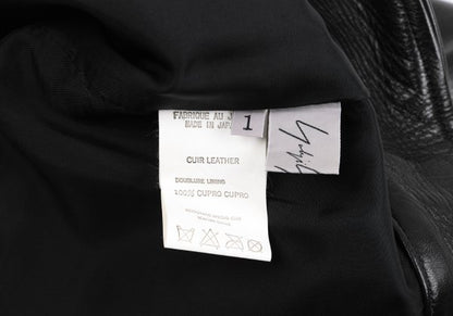 Yohji Yamamoto FEMME Cow Leather Back Skirt Black Size 1