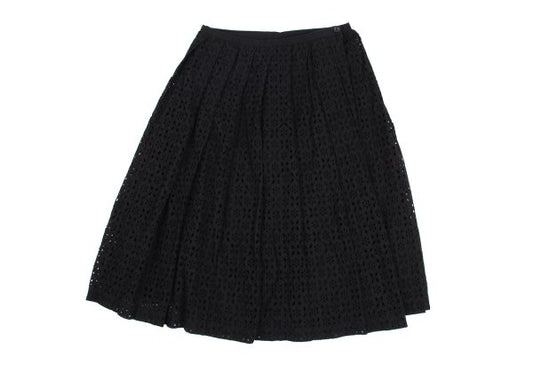 COMME des GARCONS Tricot Cotton Cutwork Skirt Black Size M