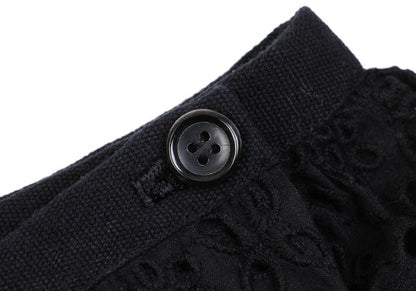 COMME des GARCONS Tricot Cotton Cutwork Skirt Black Size M