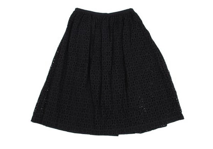 COMME des GARCONS Tricot Cotton Cutwork Skirt Black Size M