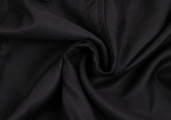 Y's Cupro Panel Shoulder Strap Midi Skirt Black Size 2