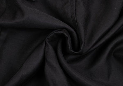 Y's Cupro Panel Shoulder Strap Midi Skirt Black Size 2