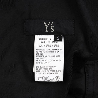 Y's Cupro Panel Shoulder Strap Midi Skirt Black Size 2