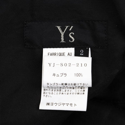 Y's Cupro Panel Shoulder Strap Midi Skirt Black Size 2