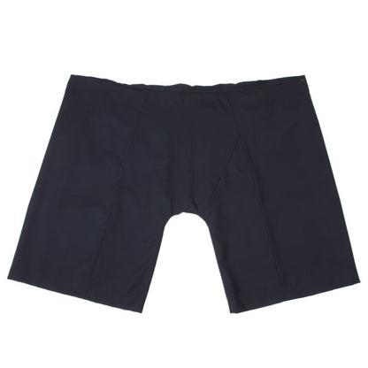 GANRYU Wool Gathered Waist Wide Cropped Pants Navy Size M