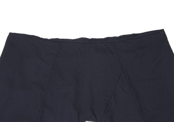 GANRYU Wool Gathered Waist Wide Cropped Pants Navy Size M