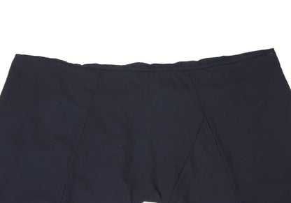GANRYU Wool Gathered Waist Wide Cropped Pants Navy Size M