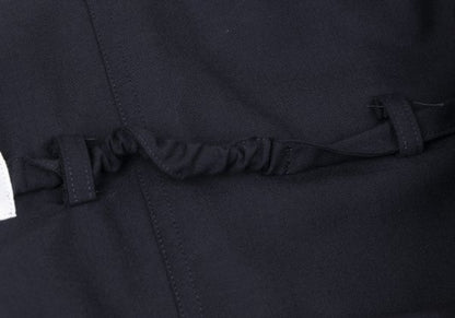 GANRYU Wool Gathered Waist Wide Cropped Pants Navy Size M
