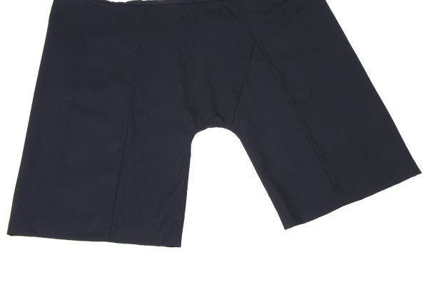 GANRYU Wool Gathered Waist Wide Cropped Pants Navy Size M