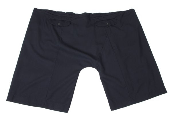 GANRYU Wool Gathered Waist Wide Cropped Pants Navy Size M