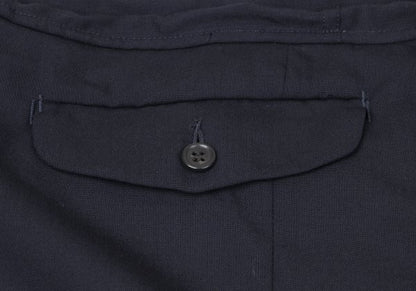 GANRYU Wool Gathered Waist Wide Cropped Pants Navy Size M