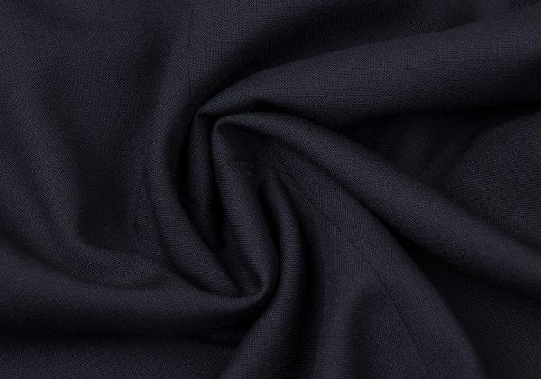 GANRYU Wool Gathered Waist Wide Cropped Pants Navy Size M