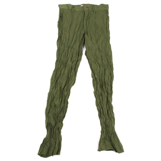 ISSEY MIYAKE Wrinkle Pleat Pants Khaki Size L