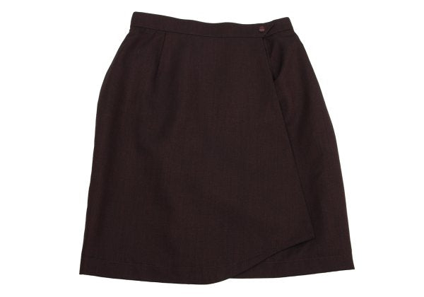 Thierry Mugler Wool Silk Half Wrap Skirt Bordeaux Size 63-90