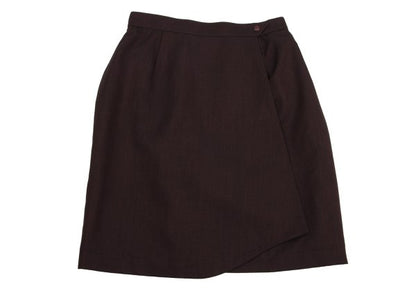 Thierry Mugler Wool Silk Half Wrap Skirt Bordeaux Size 63-90
