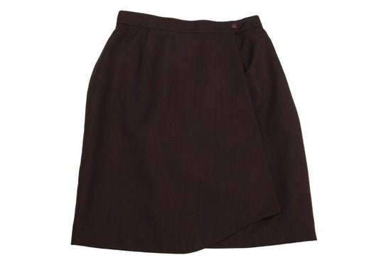 Thierry Mugler Wool Silk Half Wrap Skirt Bordeaux Size 63-90