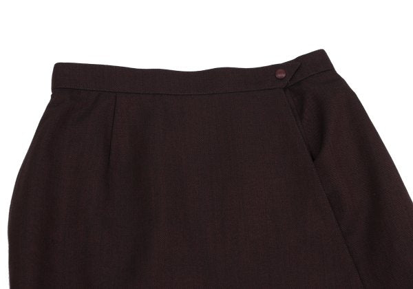 Thierry Mugler Wool Silk Half Wrap Skirt Bordeaux Size 63-90