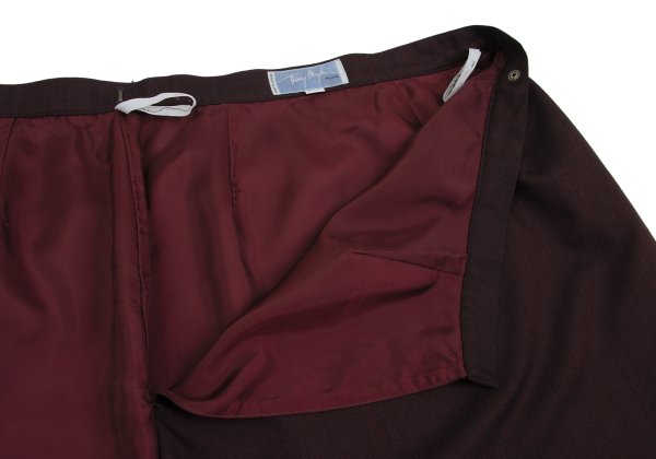 Thierry Mugler Wool Silk Half Wrap Skirt Bordeaux Size 63-90