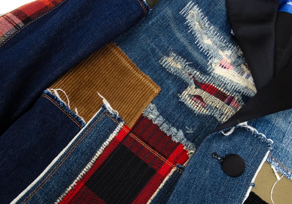 JUNYA WATANABE MAN Patchwork Denim Coat Indigo Size XS