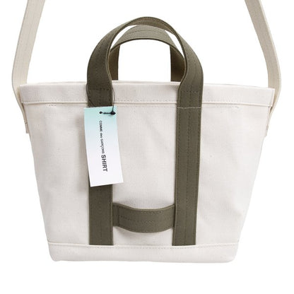 COMME des GARCONS SHIRT 25SS Canvas 2-Way Bag Ivory Khaki