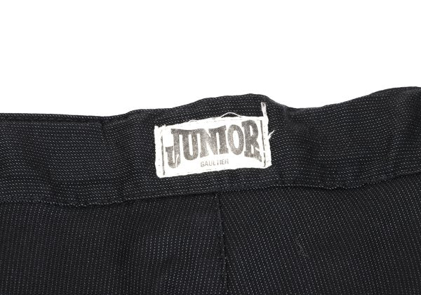JUNIOR GAULTIER Nylon Cotton Pinstripe Pants Gray Size 50