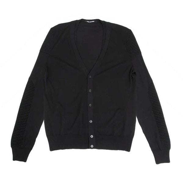 Neil Barrett Wool Rib Knit Panel Cardigan Black Size L