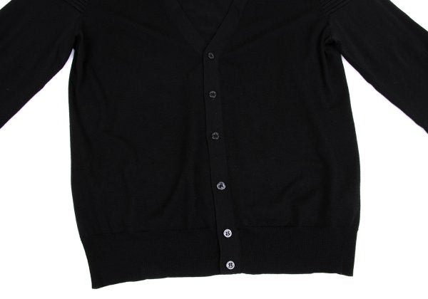 Neil Barrett Wool Rib Knit Panel Cardigan Black Size L