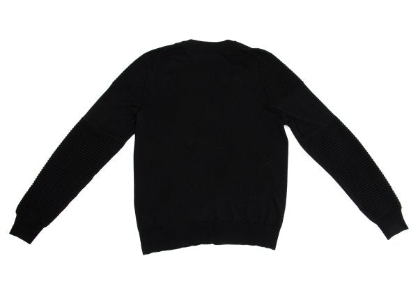 Neil Barrett Wool Rib Knit Panel Cardigan Black Size L