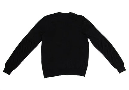 Neil Barrett Wool Rib Knit Panel Cardigan Black Size L