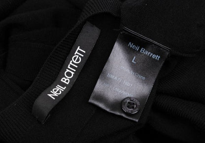 Neil Barrett Wool Rib Knit Panel Cardigan Black Size L