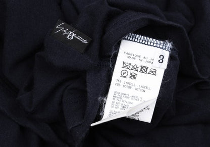 B Yohji Yamamoto 19AW Lyocell Cotton Long Shirt Navy Size 3