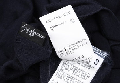 B Yohji Yamamoto 19AW Lyocell Cotton Long Shirt Navy Size 3