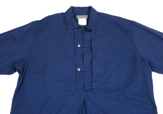 Yohji Yamamoto POUR HOMME Blue Cotton Eyelet Pullover Size M