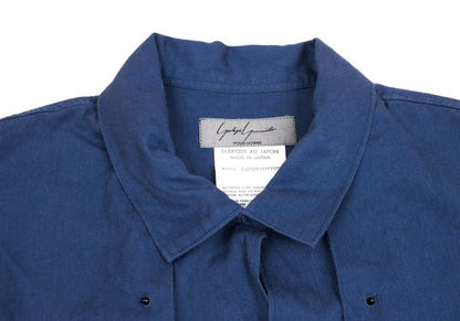 Yohji Yamamoto POUR HOMME Blue Cotton Eyelet Pullover Size M
